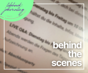 Mehr über den Artikel erfahren was du lernen wirst – welche Module auf dich warten [behind the scenes] Inhalte der Workshop-Woche